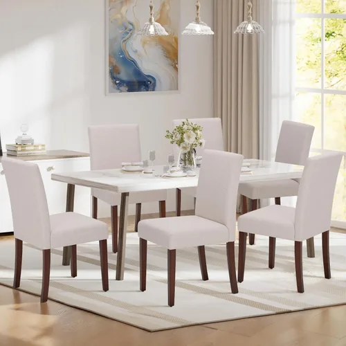 Miniatura 16 de MALOL Upholstered Dining Chairs Set of 2, Fabric Dining Room Chairs, Modern Wooden Dining Chair, Kitchen Side Chairs, Farmhouse Dinner Chair with