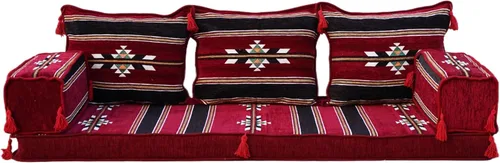 Miniatura 41 de Sofá de piso modular hecho a mano arabicsofa – Asiento oriental Majlis con cojines de respaldo