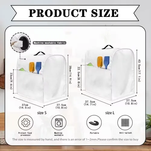 Miniatura 7 de Piezas de mezclador floral, funda para batidora de cocina con patrón de margaritas azules con mango superior portátil, lavable a máquina, accesorios