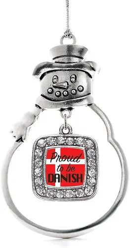 Miniatura 141 de Inspired Silver - Adorno de rodillo de reina - Adorno cuadrado de plata con muñeco de nieve con joyas de circonita cúbica