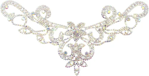 Miniatura 12 de PEARLY JUN Apliques de Pedrería Plateados Parches de Apliques de Diamantes para Vestidos Costura a Mano Proyectos de Manualidades DIY Ropa de Boda