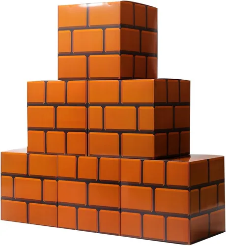 6 cajas grandes de ladrillo para fiesta de cumpleaños, fiesta de Navidad, juego de fiesta, cajas de accesorios (11.8 x 11.8 pulgadas)