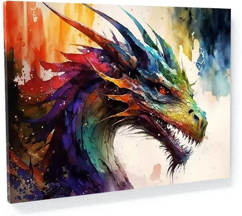 Miniatura 24 de Sense Canvas Dragon Creative 9 - Lienzo decorativo para pared, diseño de dragón para pared, póster grande para el hogar, 40 x 30 pulgadas, 0.75