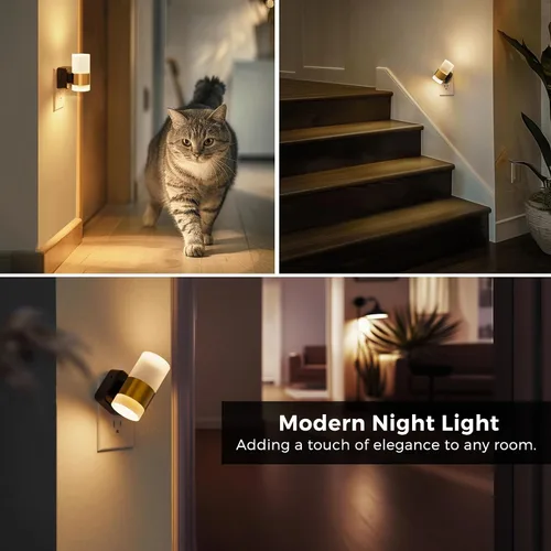 Miniatura 6 de L LOHAS LED Luz nocturna, luces nocturnas enchufables a la pared, sensor de atardecer a amanecer, blanco suave de 3000 K, brillo ajustable, luz