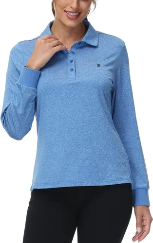 Miniatura 4 de Rdruko Polo de manga larga para mujer, camisetas deportivas casuales