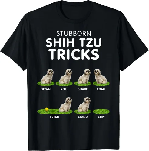 Funny Shih Tzu Trick - Camiseta para hombres mujeres y niños amantes de los perros Negro S