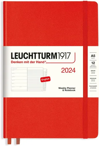 Miniatura 27 de LEUCHTTURM1917 - Agenda semanal y cuaderno 2024 con folleto adicional, tapa dura, composición (B5), verde (1 de enero - 31 de diciembre de 2024)