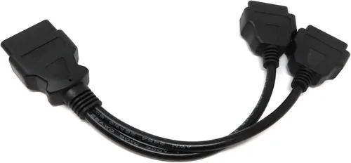 Miniatura 2 de Cable divisor OBD2 en Y, adaptador macho de 16 pines a hembra doble, cable resistente de 24 AWG, conexión de dispositivo doble, enchufe de ángulo