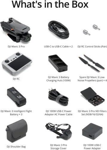 Miniatura 5 de DJI Mavic 3 Pro Fly More Combo con DJI RC, dron insignia de triple cámara con cámara Hasselblad CMOS de 4/3, transmisión de video de 15km, 3