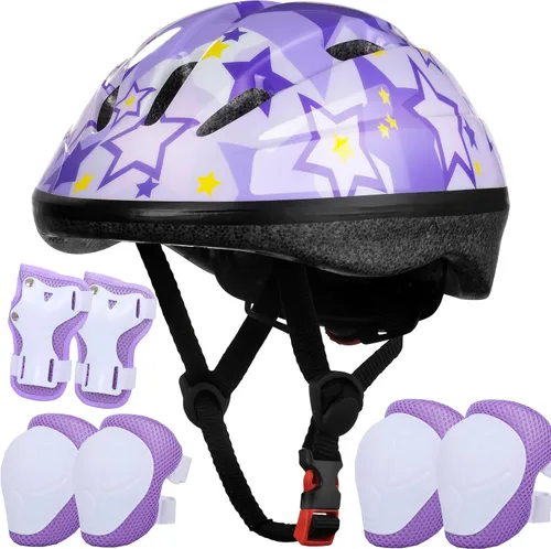 Miniatura 9 de Lamsion - Casco para niños ajustable para niños de 3 a 8 años, niños y niñas, casco para niños pequeños con juego de equipo deportivo de protección