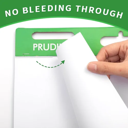 Miniatura 3 de Prudiut Paquete de 3 almohadillas adhesivas de caballete, 15 x 18 pulgadas, papel de cartulina grande de notas adhesivas blancas para pared, papel
