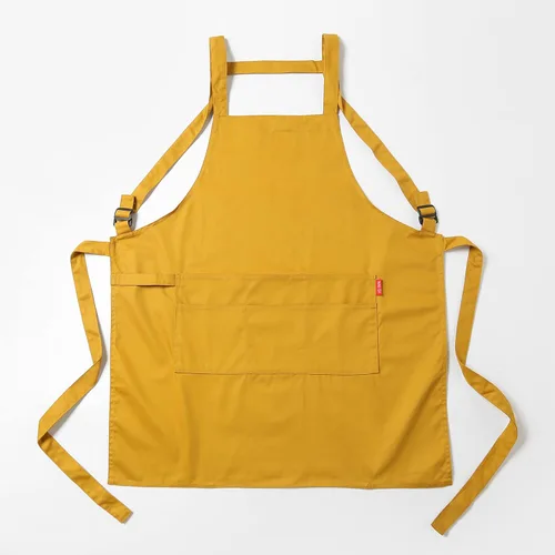 Miniatura 8 de Jeelow Delantal de cocina de algodón o sarga de algodón para hombres y mujeres, ajustable con bolsillos ajustables