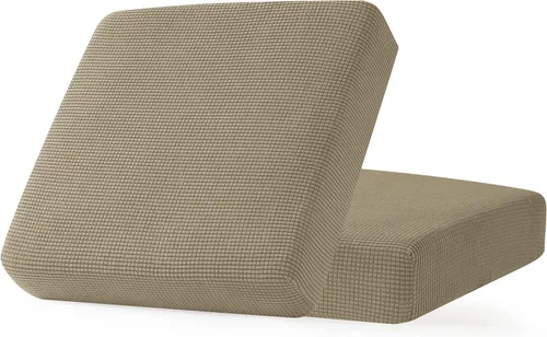 Miniatura 27 de CHUN YI - Funda elástica de cojín para sofá biplaza, funda de asiento de sofá con tela jacquard de elastano (mediana, color marfil blanco)
