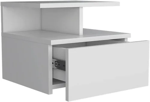 Miniatura 6 de Mesita de noche flotante Flopini, un cajón -Blanco -Dormitorio