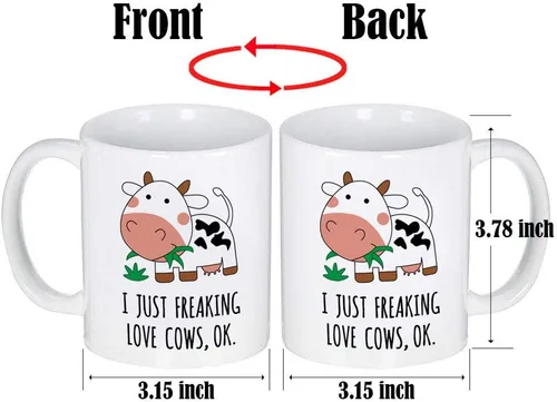 Miniatura 3 de Taza de café de cerámica con estampado de vaca Kawaii para mujeres, mamá o hija