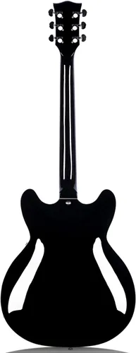 Miniatura 2 de Redid Guitarra eléctrica de cuerpo semihueco RD-100 Guitarra de jazz con agujero F, cuello de arce, pastillas humbucker (negro)