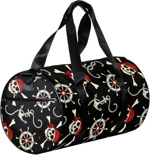 Bolsa de gimnasio pequeña bolsa de deporte para yoga, calavera de timón de ancla, bolsa de fitness al aire libre, Color 4039