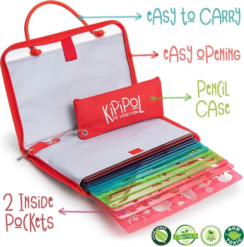 Miniatura 7 de Kipipol 63 plantillas de dibujo para niños de 4 a 8 a 8 a 12 años en adelante, artes y manualidades para niñas y niños, kit de dibujo para niños