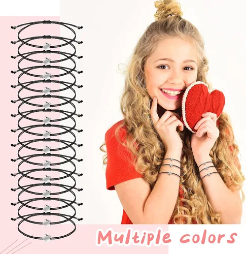 Miniatura 4 de Cunno 50 Pcs Star Shaped Friendship Bracelet Adjustable Star Bracelet Wish Bracelets for BFF Women Men Girls Kids Christmas Gifts