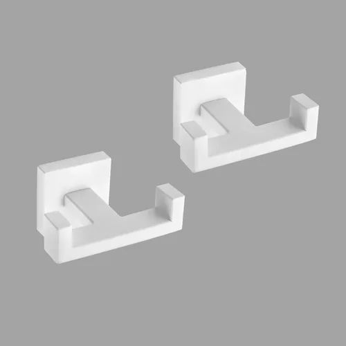Miniatura 10 de GERZWY Gancho doble para toallas de baño negro mate de acero inoxidable para abrigo/bata para baño, cocina, estilo moderno de hotel, montado