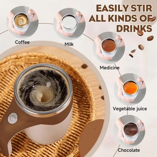 Miniatura 5 de Taza de café de agitación magnética automática, taza de café de agitación magnética rotativa para el hogar, la oficina, la mezcla de viaje, taza