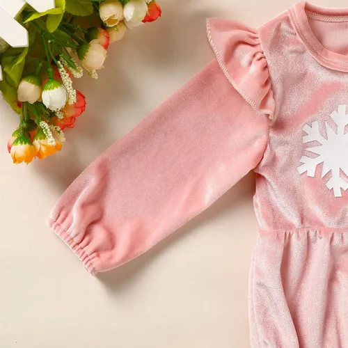 Miniatura 5 de GRNSHTS Ropa de primer cumpleaños para niña de terciopelo de un año de edad, mameluco de manga larga + diadema, 2 piezas de trajes de pastel