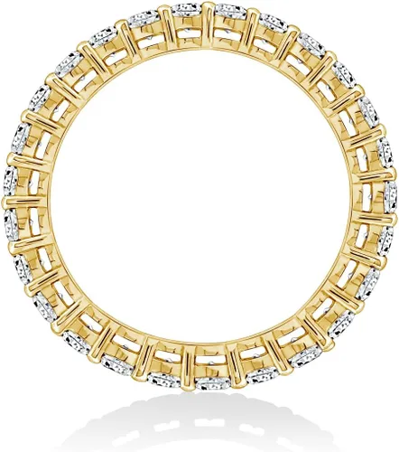 Miniatura 3 de Tienda Collection Platinum or Gold Plated Sterling Silver All-Around Band Ring set with Round Infinite Elements Cubic Zirconia