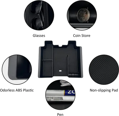 Miniatura 6 de Bandeja organizadora de consola central se adapta a accesorios para GMC Sierra/Chevy Silverado 1500 2019-2022, Silverado/Sierra 2500 HD/3500 HD