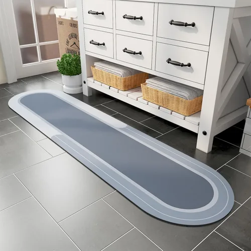 Miniatura 30 de MontVoo Alfombra de baño antideslizante, de secado rápido, resistente a las manchas para el suelo del baño, alfombra de ducha de fácil cuidado