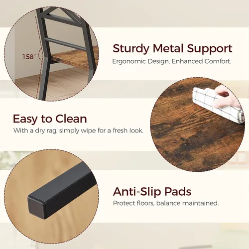 Miniatura 7 de MAHANCRIS Juego de 2 Sillas de Comedor, Sillas de Cocina de Madera Rústica con Respaldo, Sillas de Comedor Estilo Granja para Cocina, Silla