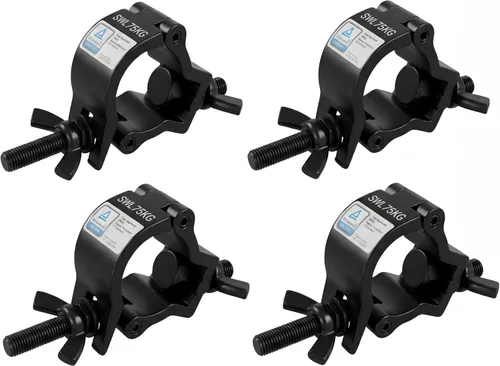 Miniatura 15 de Abrazaderas giratorias dobles de alta resistencia, abrazadera de poste de aluminio negro y montaje de luz de abrazadera, gancho de 110 libras