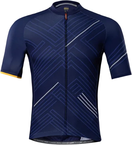 Santic Camiseta de ciclismo para hombre, manga corta, camisas de ciclismo de montaña, chaqueta de bicicleta con bolsillos