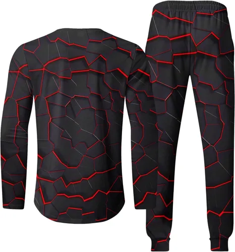 Miniatura 4 de Conjunto deportivo de 2 piezas para hombre, tallas grandes, conjuntos de camisetas y pantalones deportivos, conjuntos de pantalones deportivos