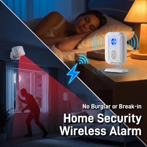 Miniatura 4 de HENDUN Timbre de puerta con sensor de movimiento, timbre de puerta para negocios, monitor de zumbador de bienvenida de tienda, alerta de entrada