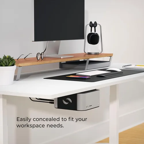 Miniatura 5 de HumanCentric Soporte para debajo del escritorio compatible con Mac Studio, soporte de montaje para M4 M3 M2 M1, disipación de calor, arañazos