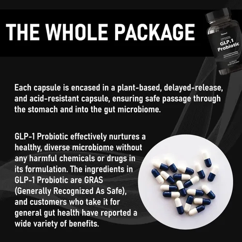 Miniatura 3 de GLP-1 Probiotic 30 cápsulas – Probiótico multicepa AFU 500M + prebiótico, apoya naturalmente la producción de GLP-1 y el apetito de frenado