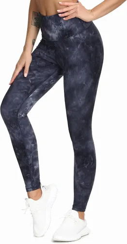 Miniatura 5 de Dragon Fit - Pantalones de compresión para yoga con bolsillos interiores, cintura alta, pantalones atléticos para control de abdomen, calzas