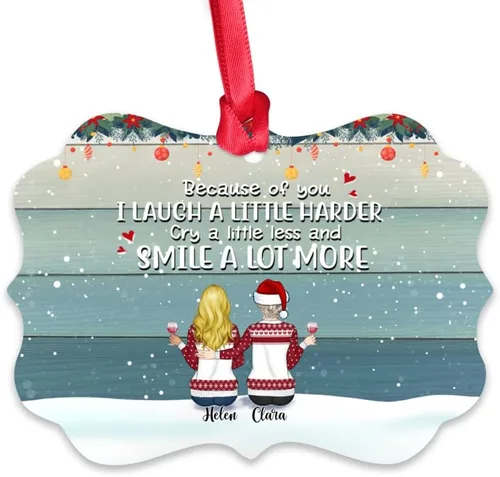 Miniatura 27 de Gossby Adorno personalizado para mejor amiga, regalo de Navidad personalizado con diseño, nombre, regalo de Navidad para mujeres, hermana del alma