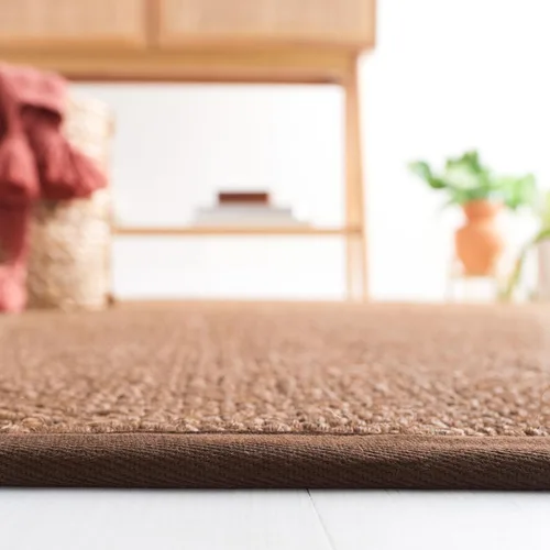 Miniatura 5 de SAFAVIEH Alfombra de área 2x3 - Colección de fibra natural - Chocolate, sisal, diseño tejido con borde (NF525D)