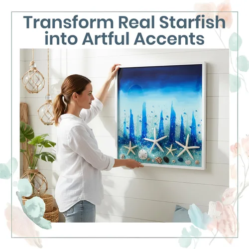 Miniatura 6 de Nautical Crush Trading Decoración de estrella de mar – Peces de estrella para manualidades – Paquete de 10 estrellas reales de mar blanco de 6-8