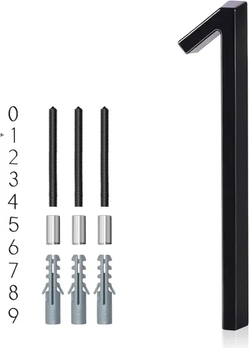 Miniatura 14 de Número de casa flotante 0, números de casa modernos de 6 pulgadas para el hogar, buzón, calle (negro)