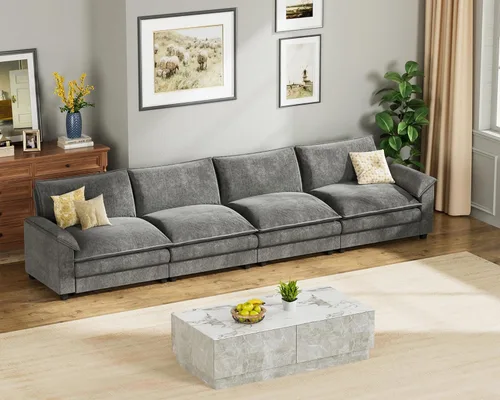 Miniatura 13 de Homall Sofá Seccional Modular de 80", Sofá Biplaza con Cojín de Doble Capa, Combinación DIY de Chenille Profundo Sofá Nube de 2 Asientos para Sala