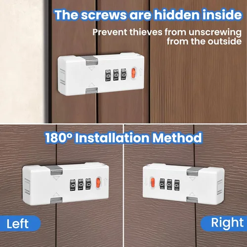 Miniatura 5 de Cerradura de gabinete sin llave premium con código de combinación, cerradura de 3 dígitos con contraseña para cajones, puerta de armario plegable