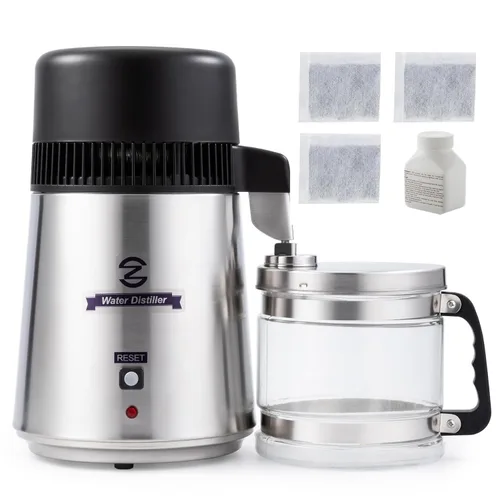 Miniatura 10 de CO-Z Destilador de agua de 1.1 galones, encimera de 750 W, destilador de encimera de oficina en casa destilador de agua que hace la máquina, Máquina