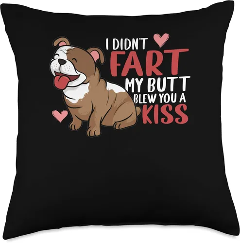 Miniatura 5 de I Didn't Fart My Butt Blew You Kiss Bulldog Gift I Didn't Fart My Butt Blew You Kiss Divertida almohada de bulldog inglés, 16 x 16 pulgadas