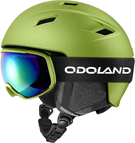 Miniatura 15 de Odoland - Juego de casco de esquí y gafas, gafas de casco de snowboard para hombres, mujeres y jóvenes - Equipo a prueba de golpes y viento