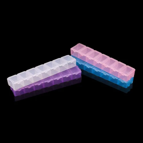Miniatura 5 de Caja de almacenamiento transparente rectangular de plástico de 5.2 in, organizador de manualidades, manualidades, cuentas de bricolaje, caja de Azul