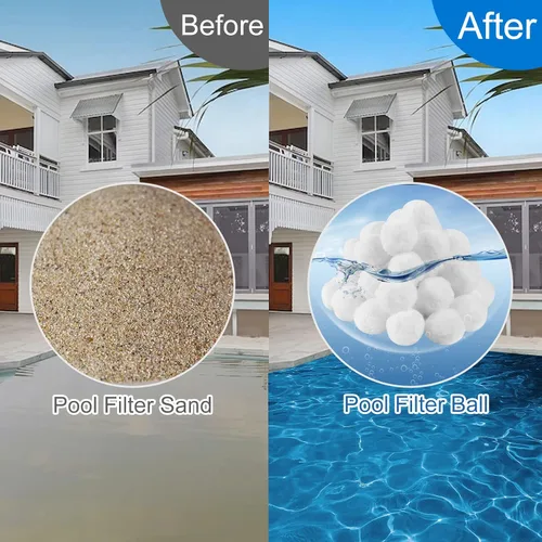 Miniatura 3 de Bolas de filtro de piscina de 4.6 libras para filtro de arena, cartuchos de medios de filtro de arena reutilizables, repuesto para bomba de filtro