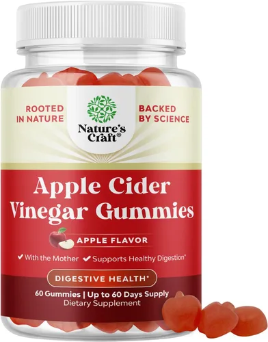 Gomitas de vinagre de sidra de manzana con madre, gomitas de limpieza y desintoxicación ACV para la salud intestinal, hinchazón, metabolismo y apoyo
