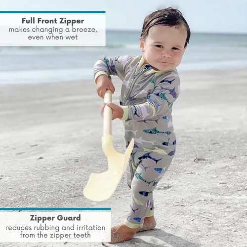 Miniatura 5 de SwimZip - Traje de baño de manga larga para niño, con protección UPF 50+
